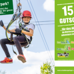 Geschenkgutschein 15€ mit Bild von einem Kind im Kletterpark